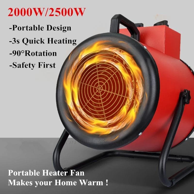 ハイパワー 家庭用 サーモスタット ヒーター 温風送風 ファンヒーター 暖房器