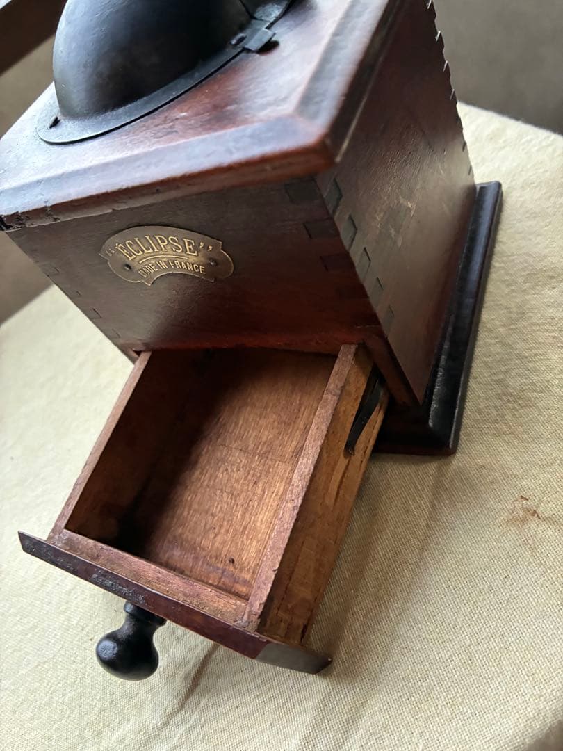 フランス　アンティーク　木製　コーヒー　ミル　グラインダー ECLIPSE 美品