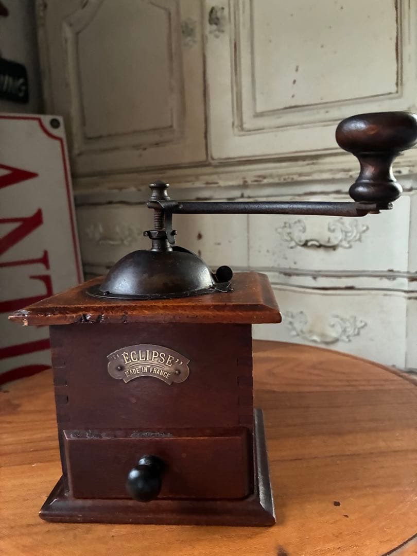 フランス　アンティーク　木製　コーヒー　ミル　グラインダー ECLIPSE 美品