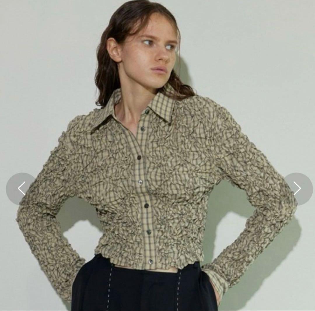 MAISON SPECIAL チェックシャーリングショートシャツ