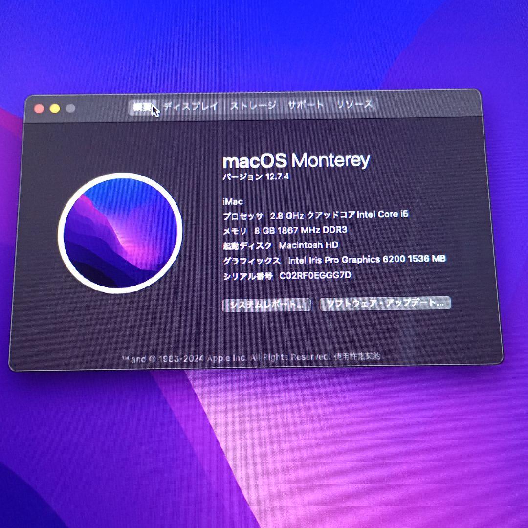 Macデスクトップ Apple iMac 21.5-inch Late 2015 MK442J/A