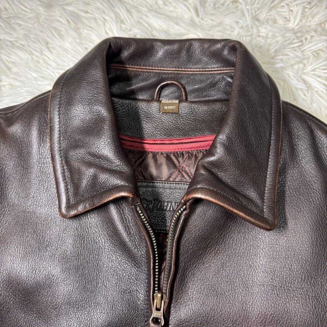 ☆St. John's Bay セントジョンズベイ レザージャケット ブラウン☆