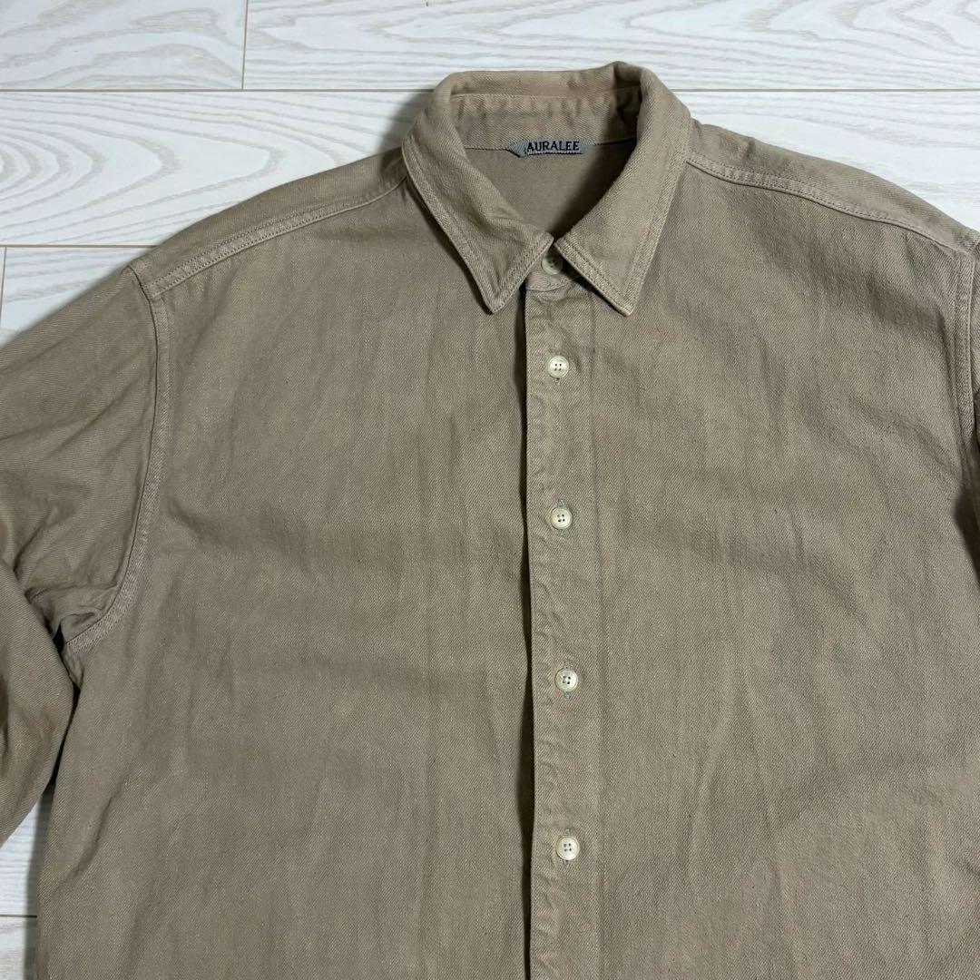 AURALEE ボタニカル染めセルビッチデニムシャツブルゾン　サイズ3