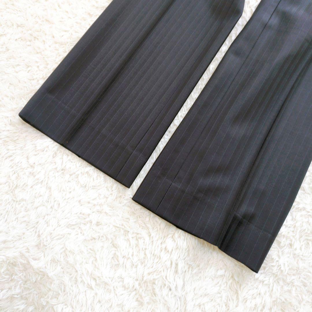 ICB　パンツスーツ　セットアップ　ストライプ　濃紺　シングルボタン　ビジネス