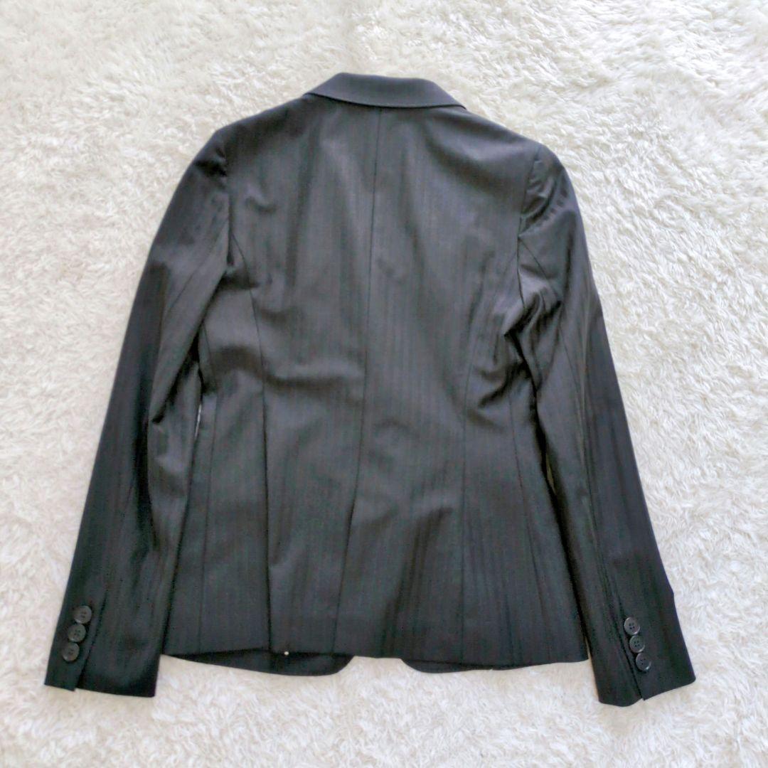 ICB　パンツスーツ　セットアップ　ストライプ　濃紺　シングルボタン　ビジネス