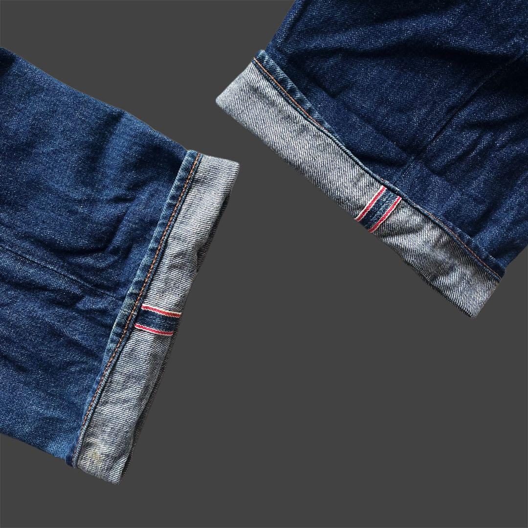 90s \"ダルチザン\" SD-301 極太 花柄ペイント デニムパンツ