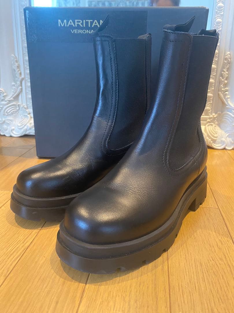 MARITAN VERONA 黒 サイドゴアブーツ 36