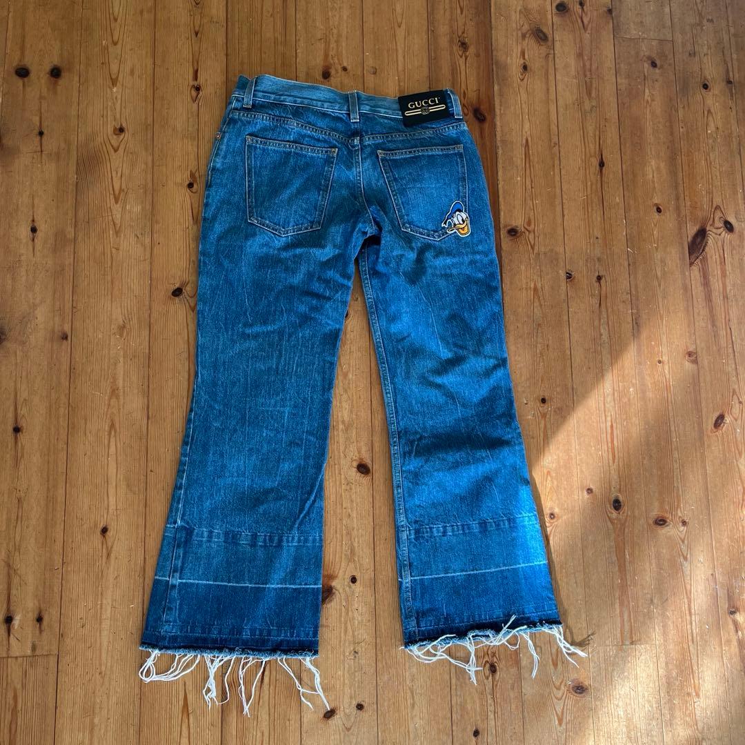 GUCCI デニムパンツ ディズニーコラボ ドナルドダック刺繍 24 イタリア製