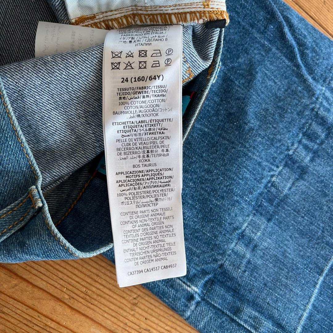 GUCCI デニムパンツ ディズニーコラボ ドナルドダック刺繍 24 イタリア製