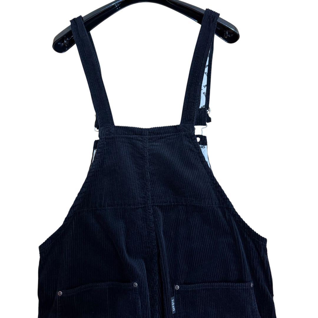 【セール】Schott コーデュロイ オーバーオール パンツ ブラック 黒　M