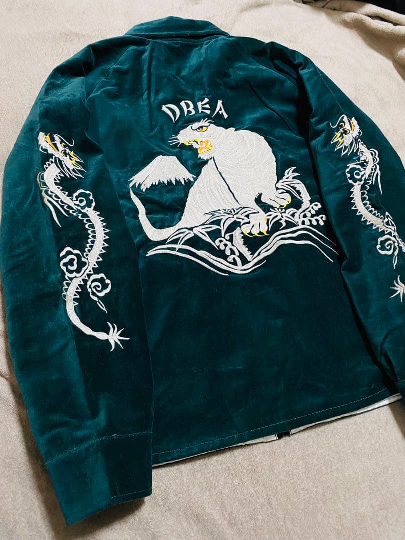 美品 DBEA 未使用 グリーン別珍 虎 日本限定 スカジャン unisex