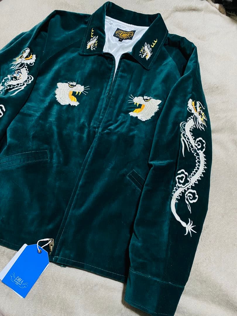 美品 DBEA 未使用 グリーン別珍 虎 日本限定 スカジャン unisex