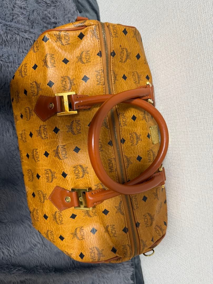 MCM ボストンバッグ ブラウン レザー