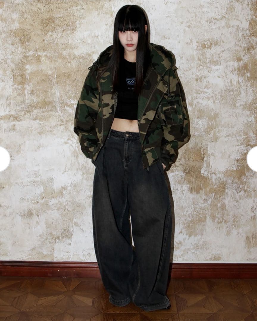 迷彩オーバーサイズミリタリージャケット【新品未使用】