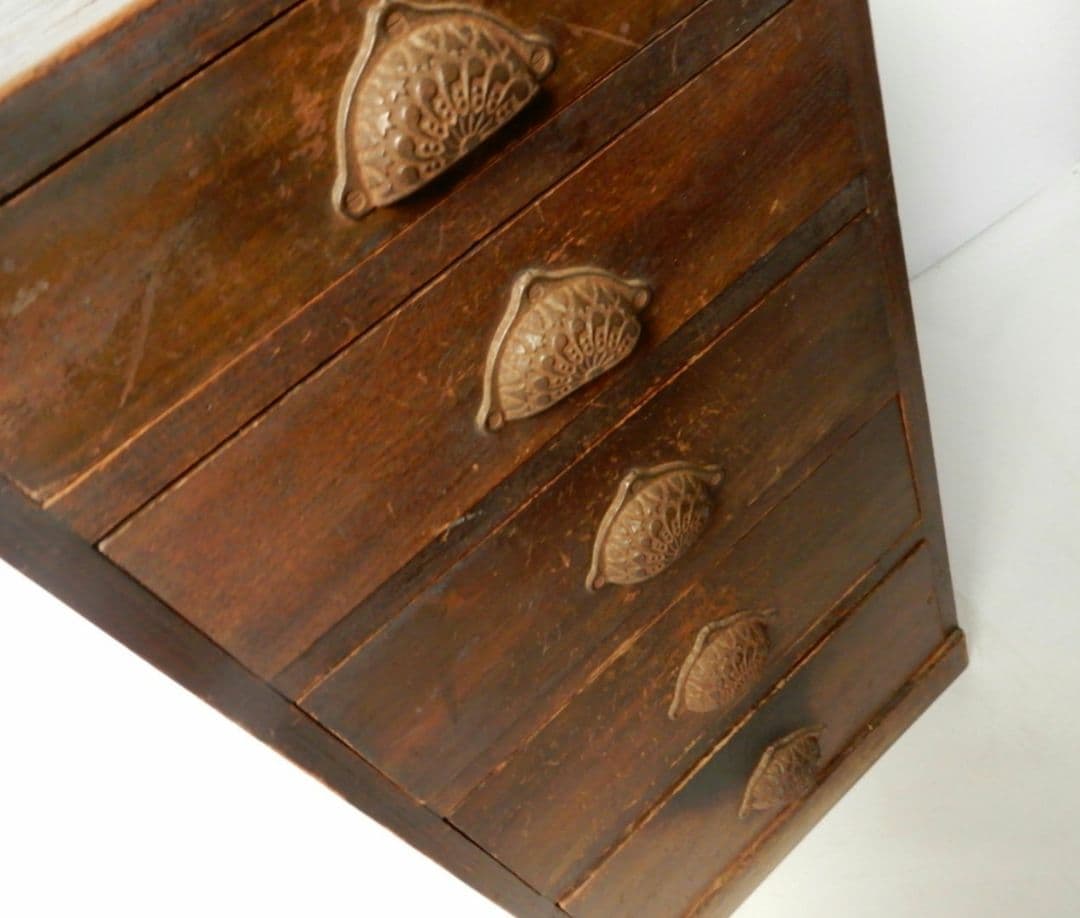 【昭和レトロ アンティーク】引き出し 引き戸 五段