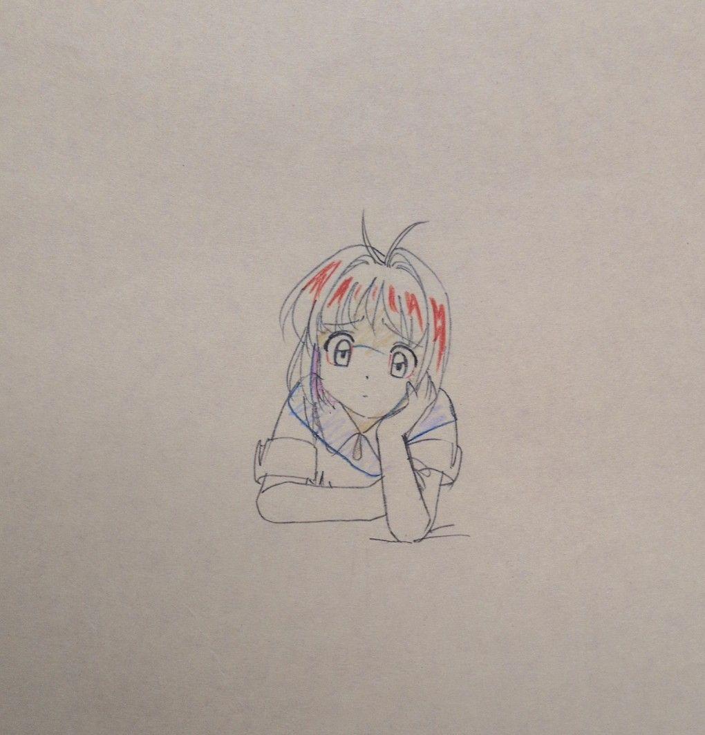 カードキャプターさくら　セル画　原画セット（さくら直筆原画＆現場レイアウト）
