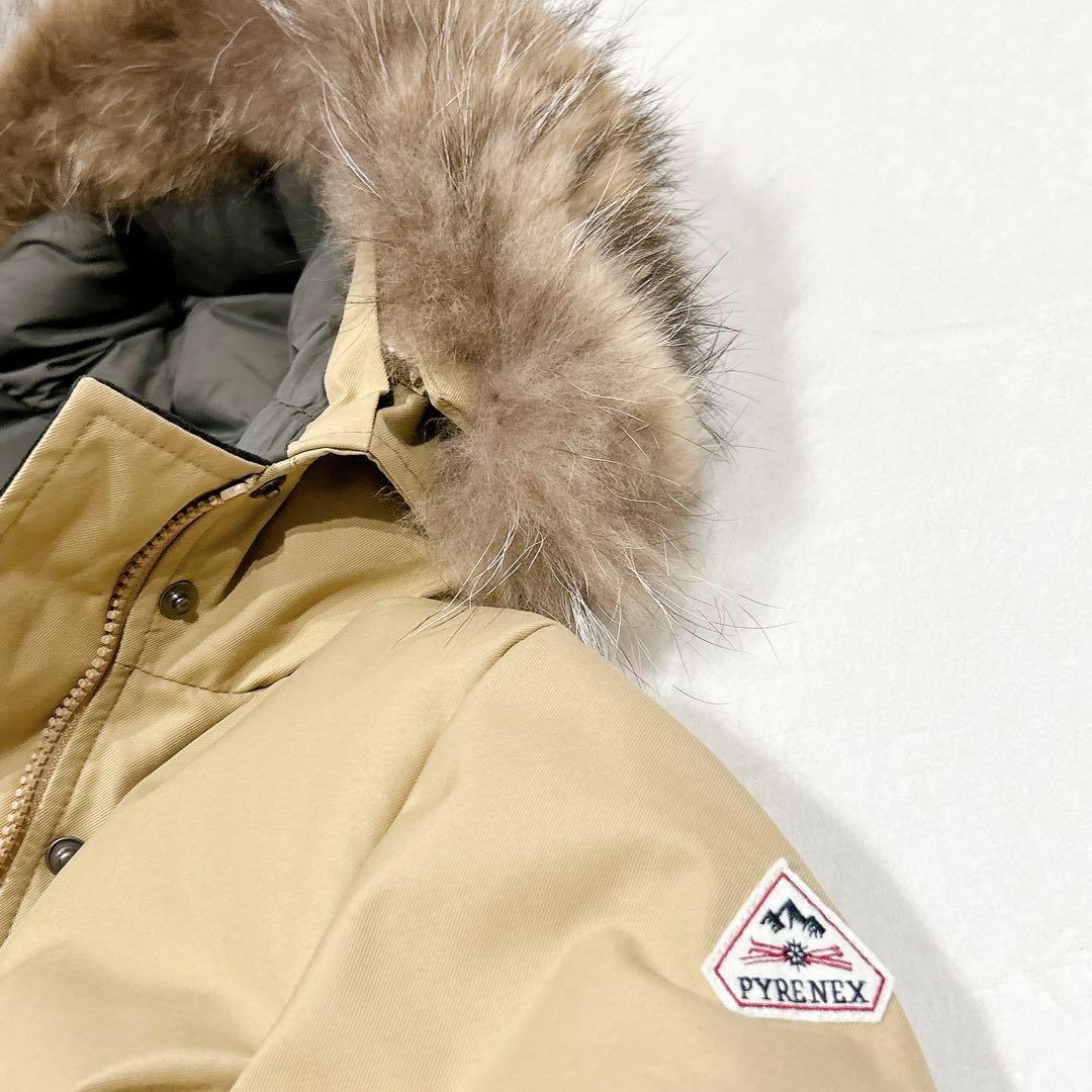 未使用✨　ピレネックス　ボルドー　ダウンジャケット　ファー　36 ベージュ