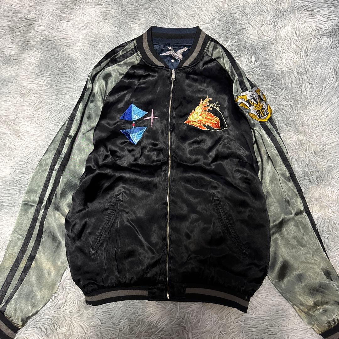 【希少】エヴァンゲリオン × 錦 サテン リバーシブルスカジャン 綾波レイ　XL