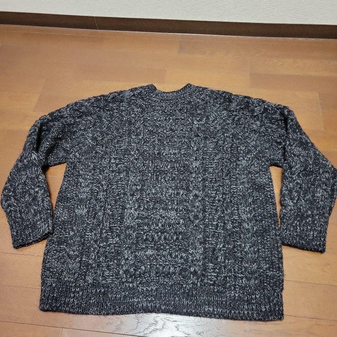 Yonetomi ダークグレー ケーブル編みニットセーター