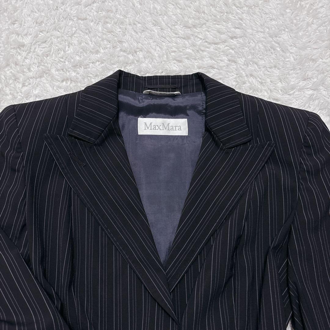 白タグ✨MaxMara マックスマーラ パンツスーツ ピンストライプ 黒 38