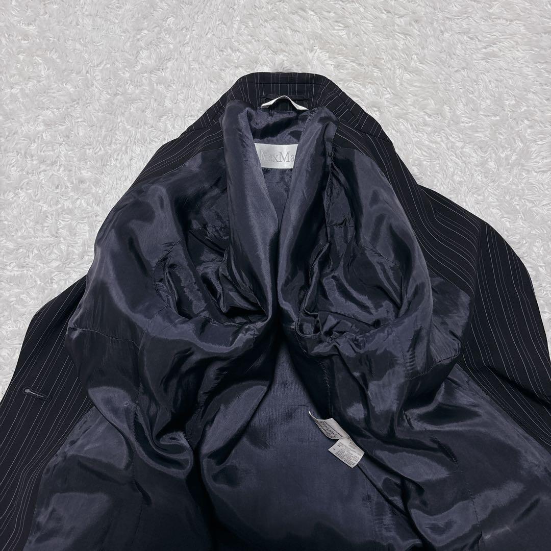白タグ✨MaxMara マックスマーラ パンツスーツ ピンストライプ 黒 38