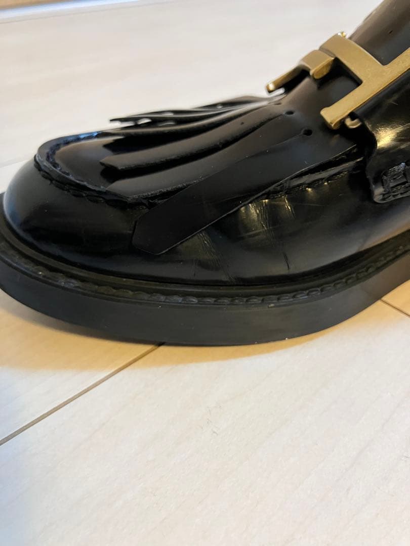 トッズTOD'S ダブルTタイムレスフリンジ ローファー 36.5