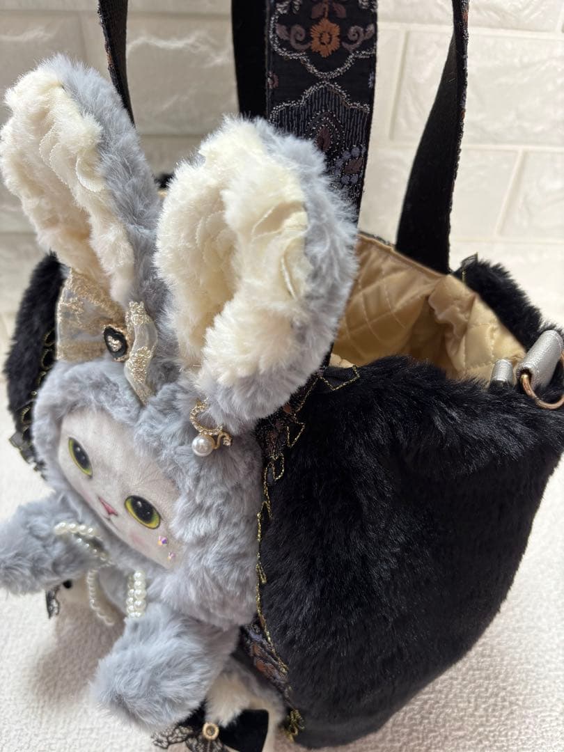 山*ば様 コヤンイサムチョン　ファーバッグ　ギムくん　グレーうさちゃん