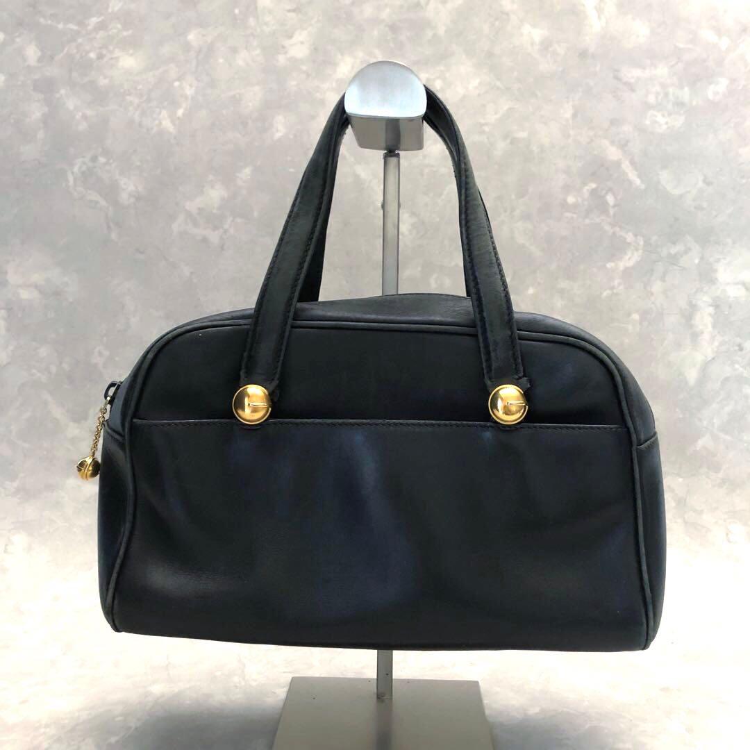 ★GUCCI★レザーミニボストンバッグ ゴールド ブラック