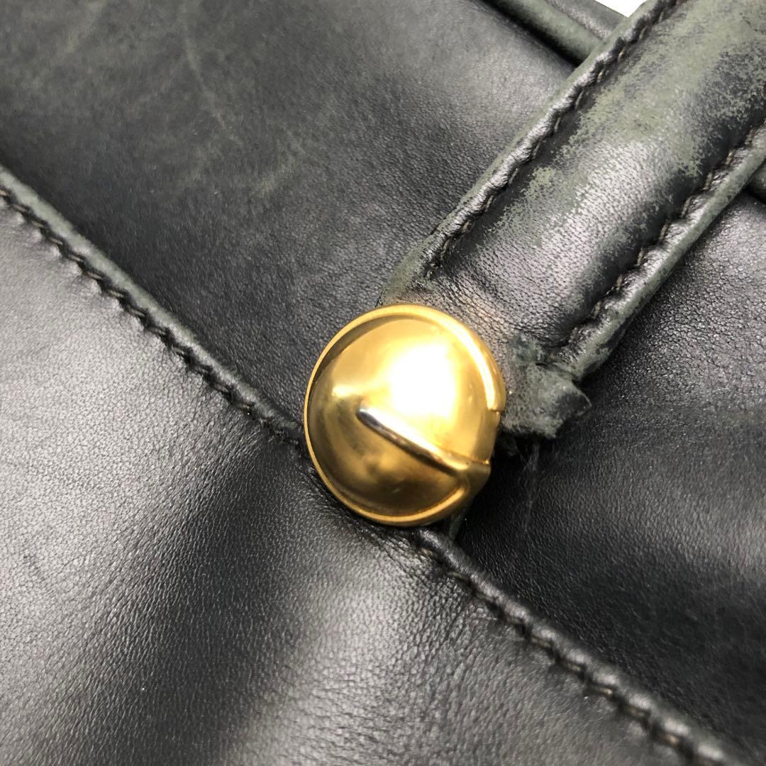 ★GUCCI★レザーミニボストンバッグ ゴールド ブラック