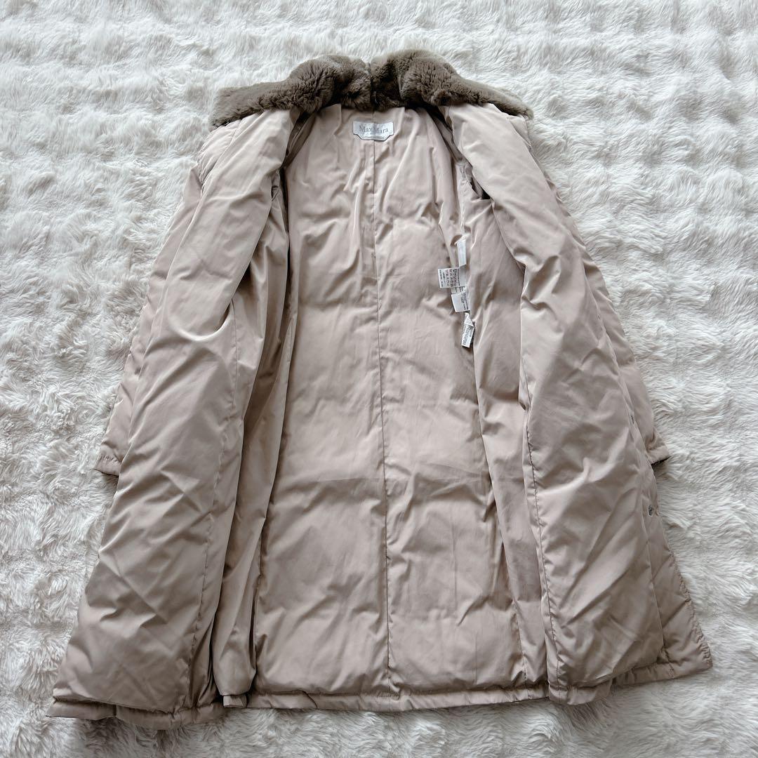 大きいLサイズ✨マックスマーラ★ラビットファー ダウンコート ピンクベージュ