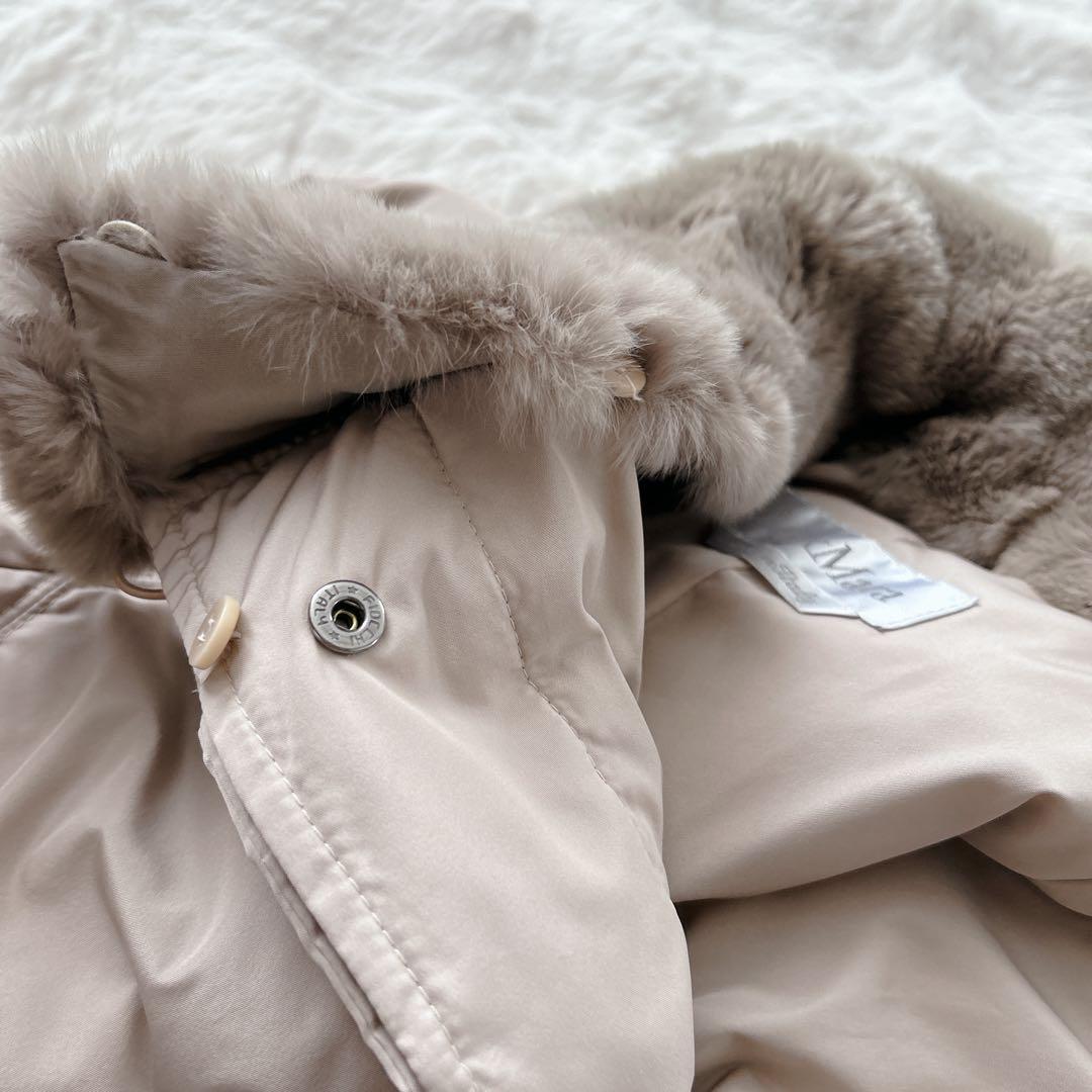 大きいLサイズ✨マックスマーラ★ラビットファー ダウンコート ピンクベージュ
