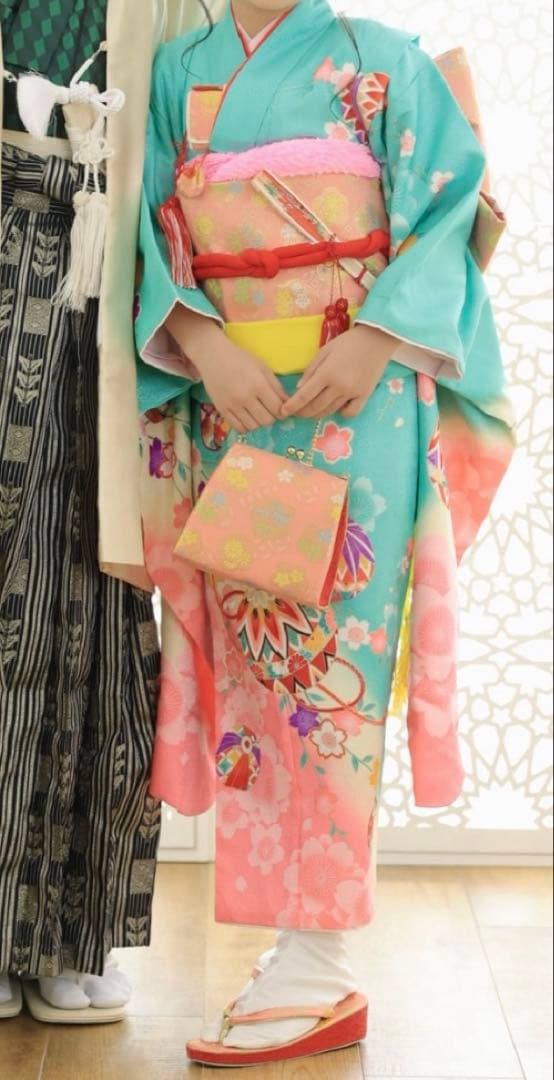 七五三　7歳用お着物２枚と下駄帯など小物セット