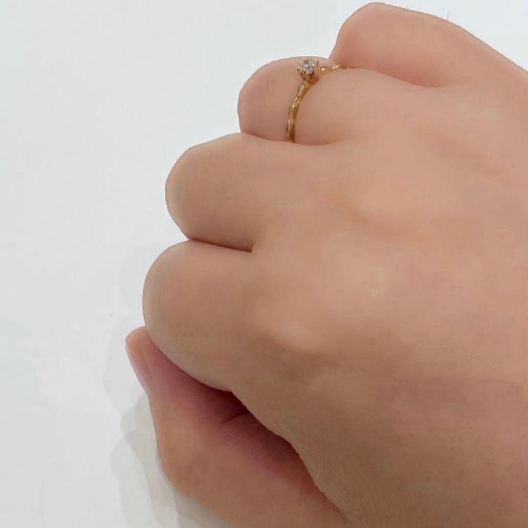 K18PG ダイヤモンドリング 0.1ct