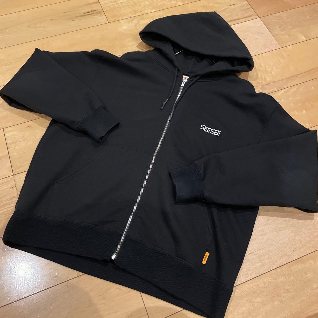 m*m様 SEE SEE シーシー フルジップパーカー 黒 L 日本製 パイル地