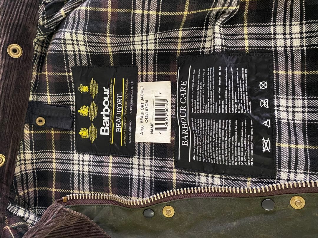 Barbour バブアー Beaufort グリーン コーデュロイ襟 ジャケット
