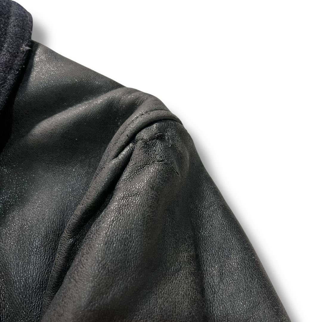 50s 60s フレンチ コルビジェジャケット レザージャケット ブラック