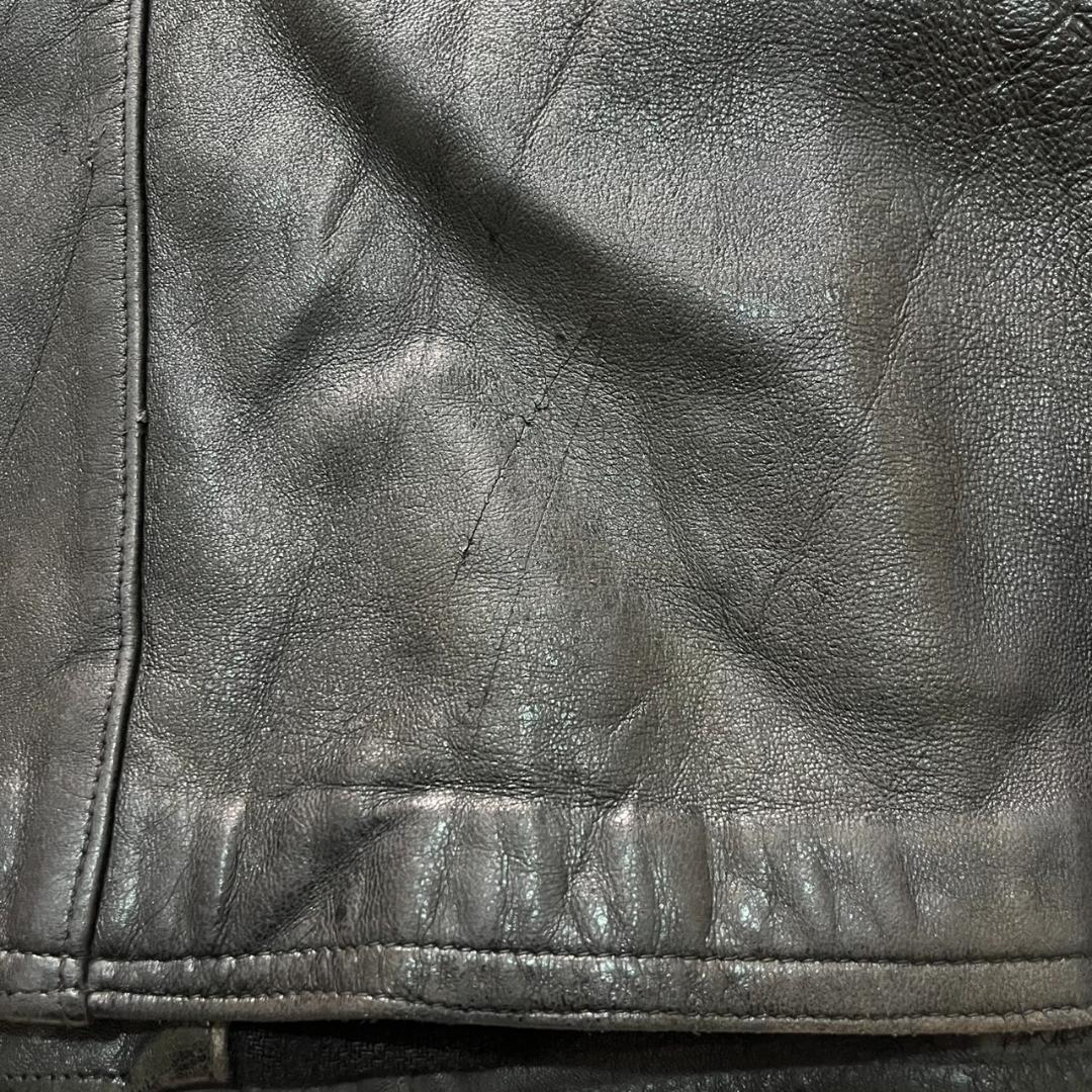 50s 60s フレンチ コルビジェジャケット レザージャケット ブラック