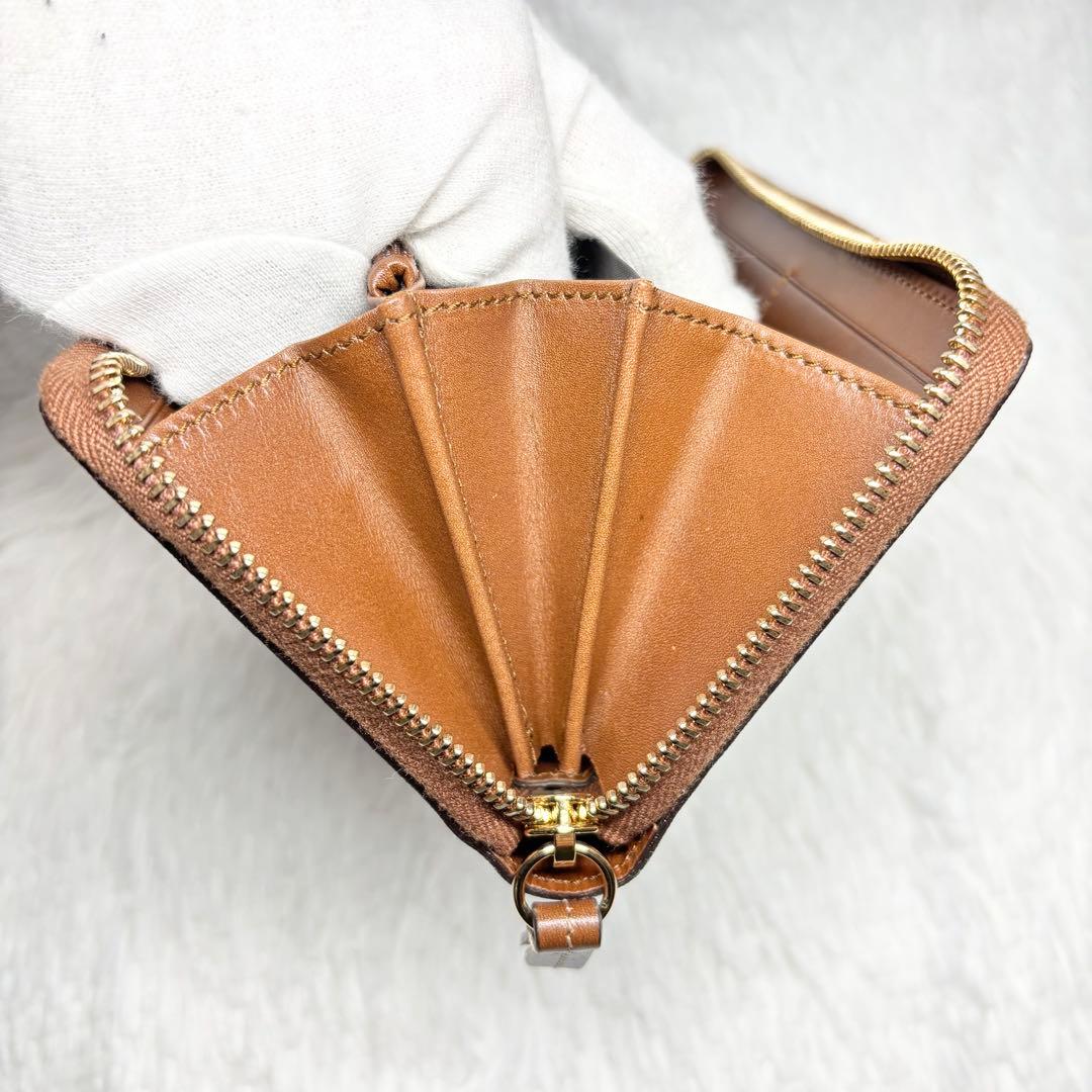 ✨訳あり美品✨ グッチ GGスプリーム ラウンドジップ 長財布 PVC ブラウン