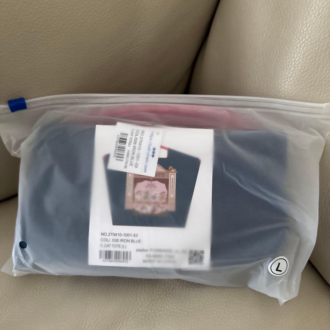 新品CHACOTT バレエ刺繍 トートバッグ ネイビーサイズ-L