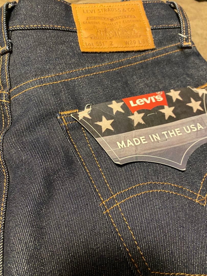 Levi's 551Z セルビッジ　リジットデニム　未洗濯　米国製　W29L34