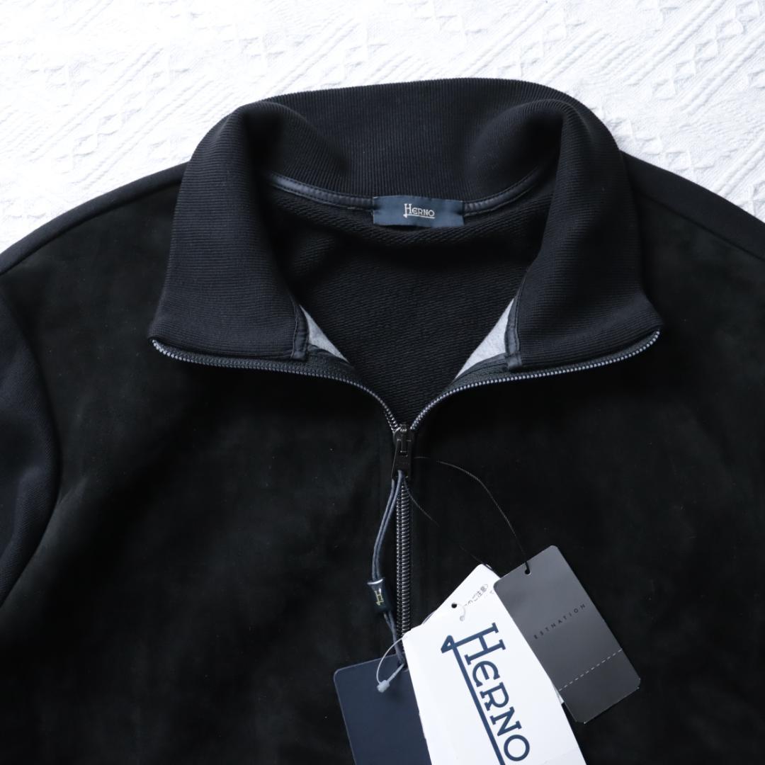 新品タグ付き！ HERNO レザー切替ジャケット　異素材ドッキング　ハイブリッド