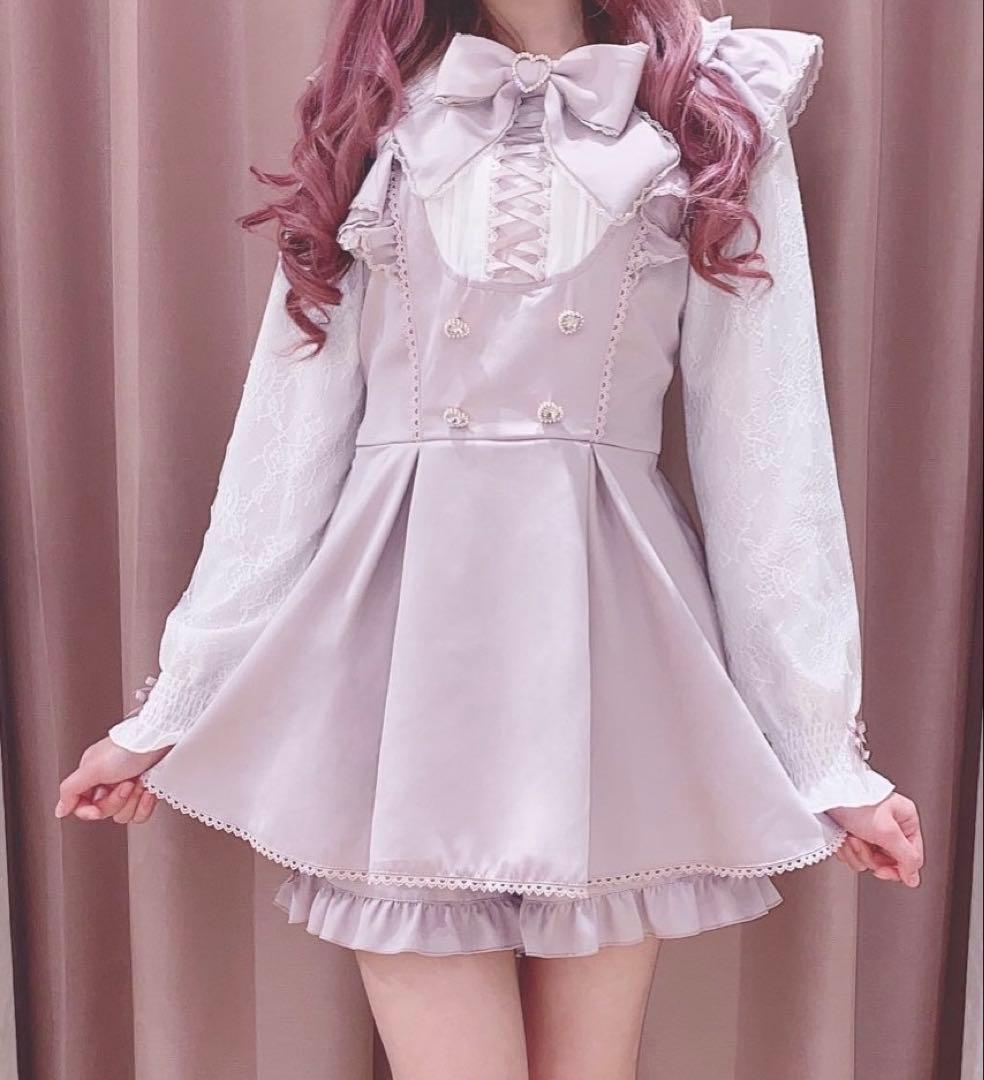 リズリサ フリルスピンドルセットアップ　ピンク