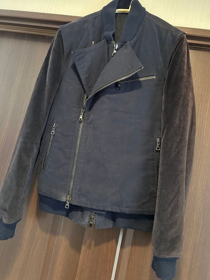 BALMAIN ライダース　MA1ダークグレー ジップアップジャケット　46