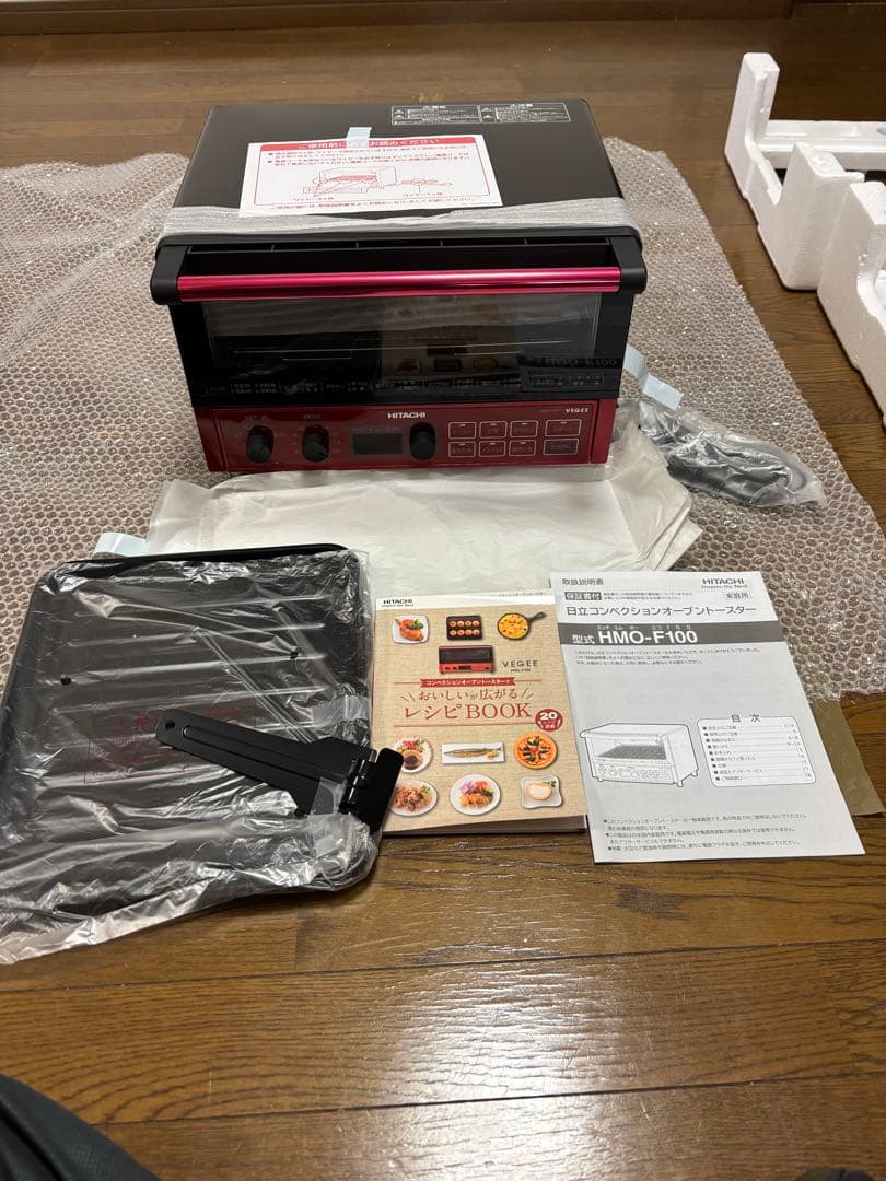 新品未使用品【日立】コンベクションオーブントースター HMO-F100 レッド