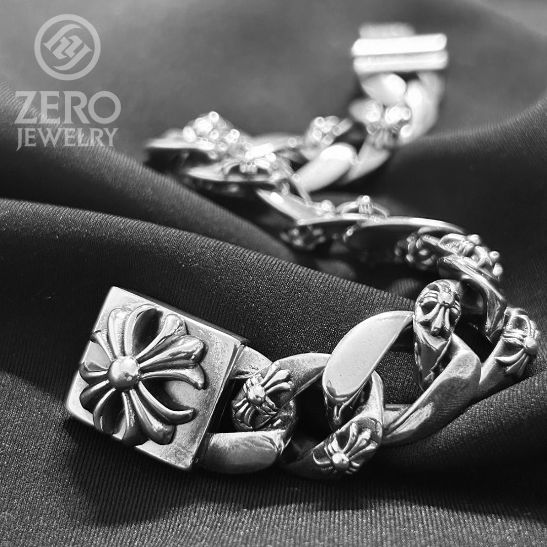 【★即日発送★925刻印】12リンク クロスボックス ブレスレット