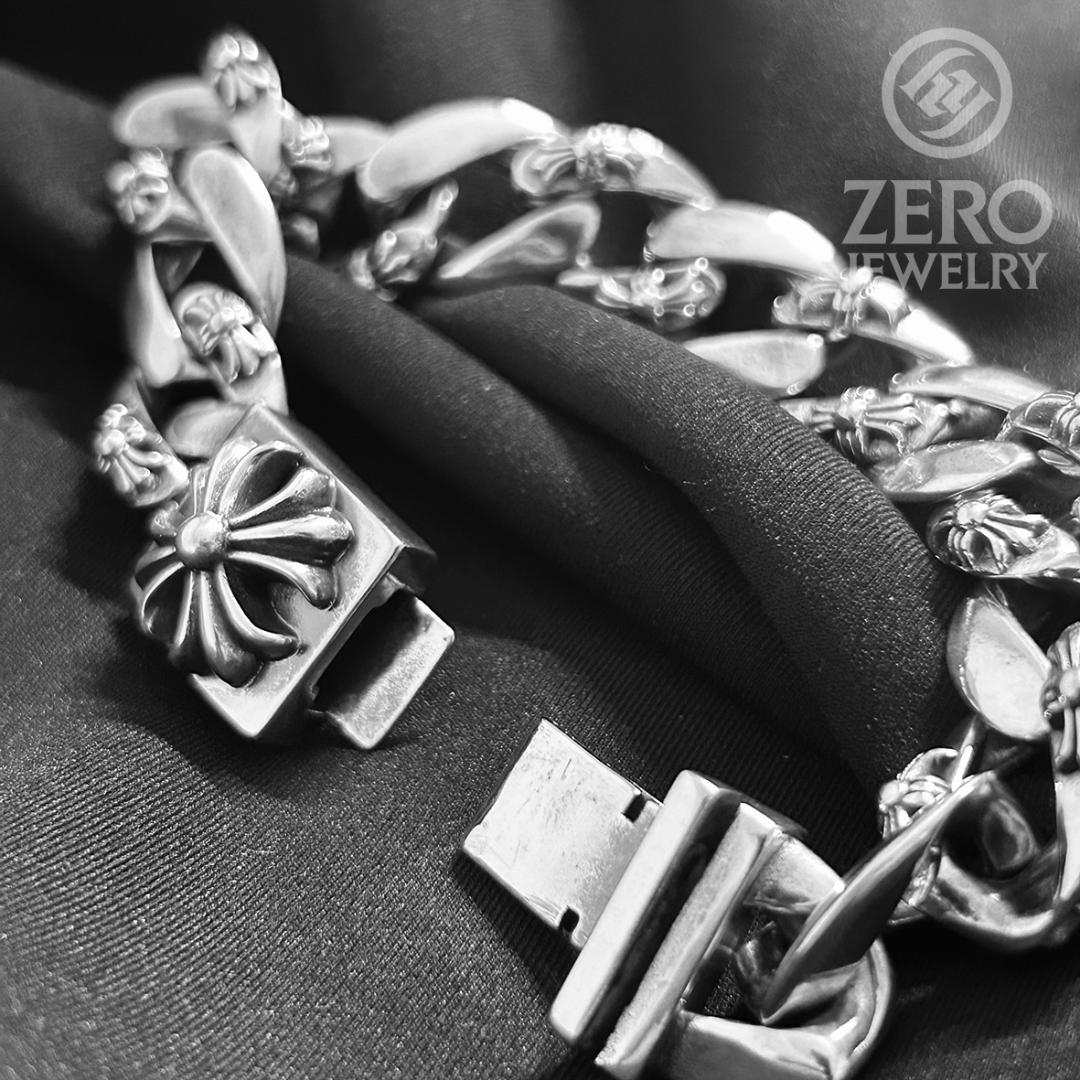 【★即日発送★925刻印】12リンク クロスボックス ブレスレット