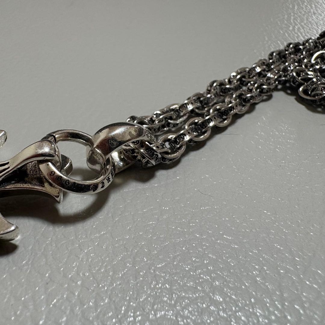 シルバー925　クロスペンダントスモールベイル　50㎝　ペーパーチェーン