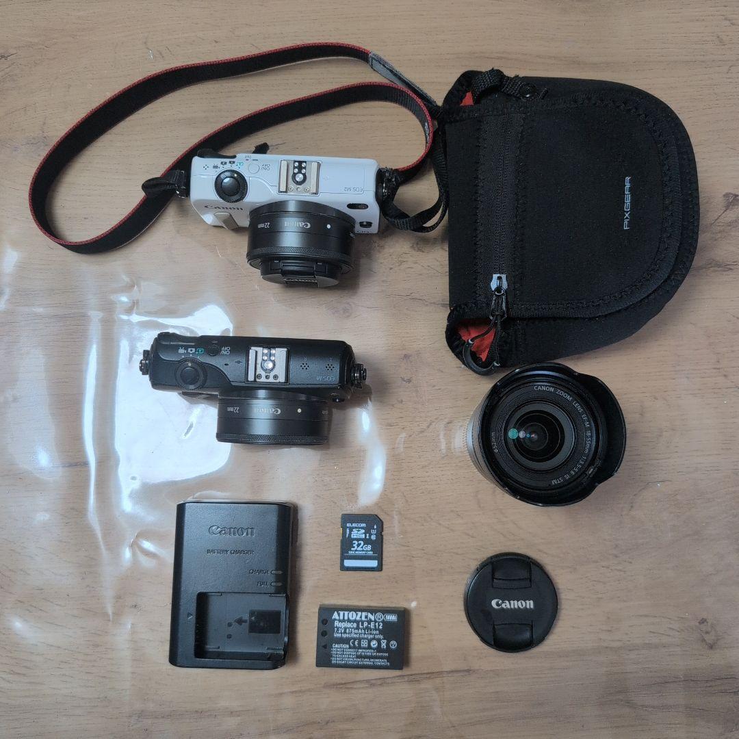 CANON EOS M2ホワイト＆ Mブラック 2台とレンズ他！