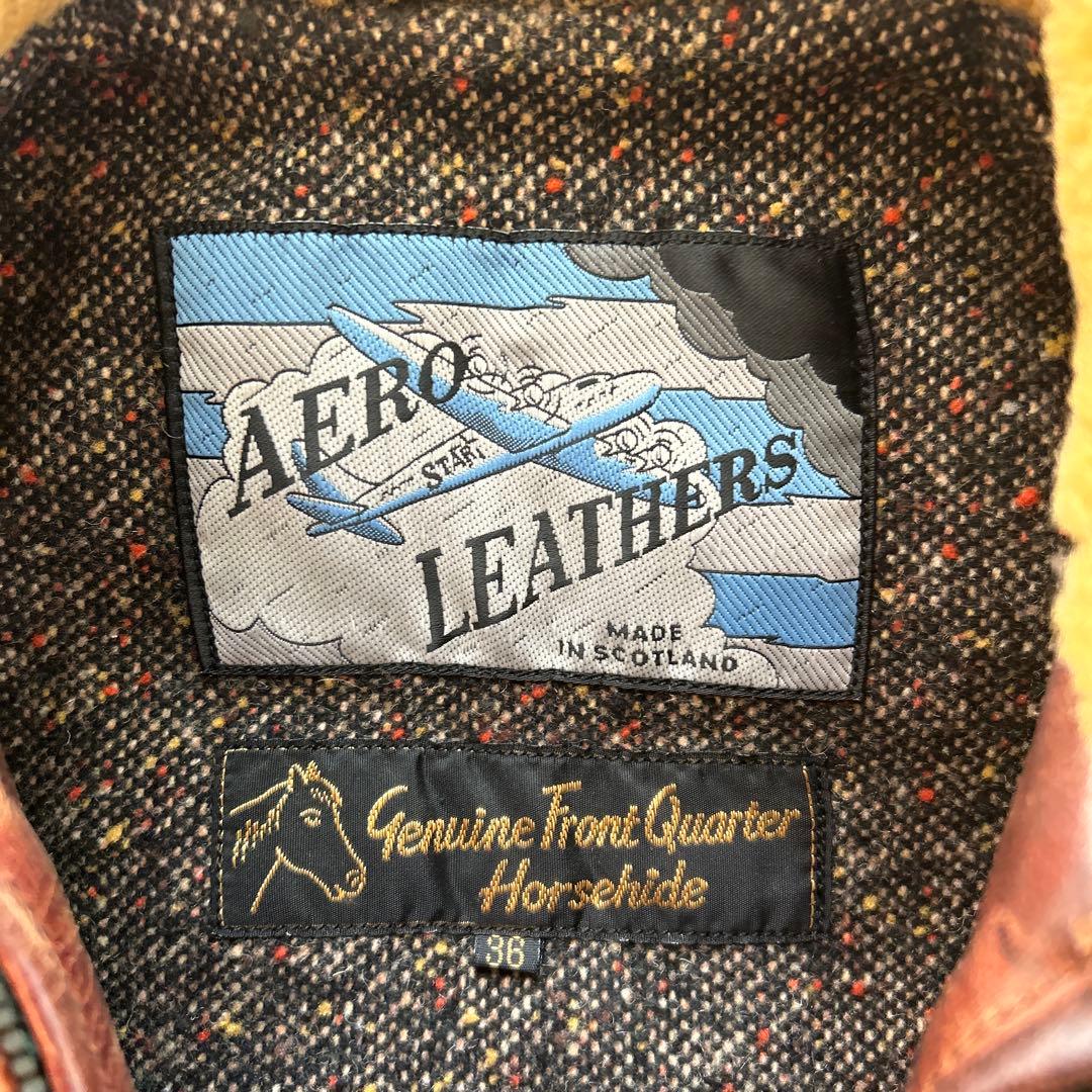 希少　AERO LEATHERS エアロレザー　36 襟ムートン　ホースハイド