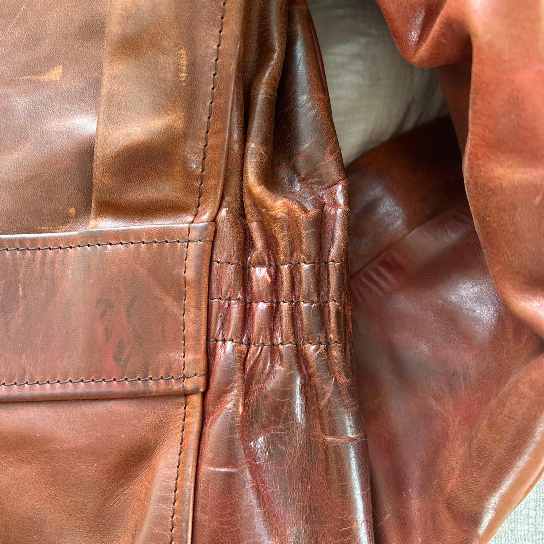 希少　AERO LEATHERS エアロレザー　36 襟ムートン　ホースハイド